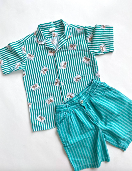 French vintage stripe shorts age 3-4y