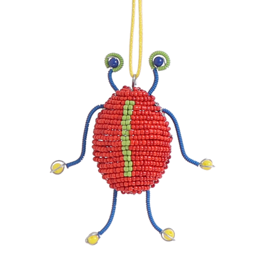 Red beaded beetle decoration